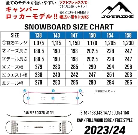 Amazon | JOYRIDE ジョイライド スノーボード板 JSB112/BLK (154cm
