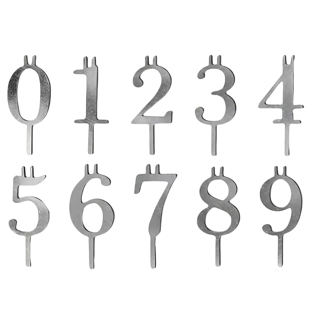 IJSDNVJNDX Reusable Metal Number Birthday Candle Holder Set, for Cakes, Birthday Cake Topper Decorations, for Birthdays