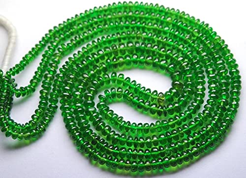 Diopside chrome perles rondelles 3-4mm pour fil de création 38cm