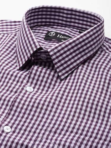 Image of Hancock Men Gingham Checks Checked Opaque Formal Purple