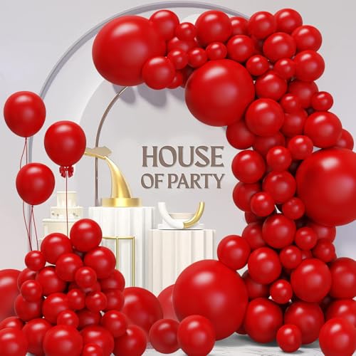 Image of Red Balloons Arch Kit,130pcs Red Balloons Garland,Different Sizes Latex Balloons for Birthday Party Graduation Baby Shower Wedding Balloon Decoration
