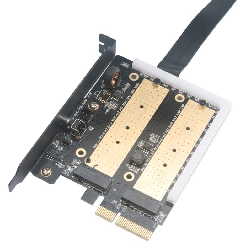 Akasa Dual M.2 PCIe SSD Adapter with RGB LED Light and heatsink