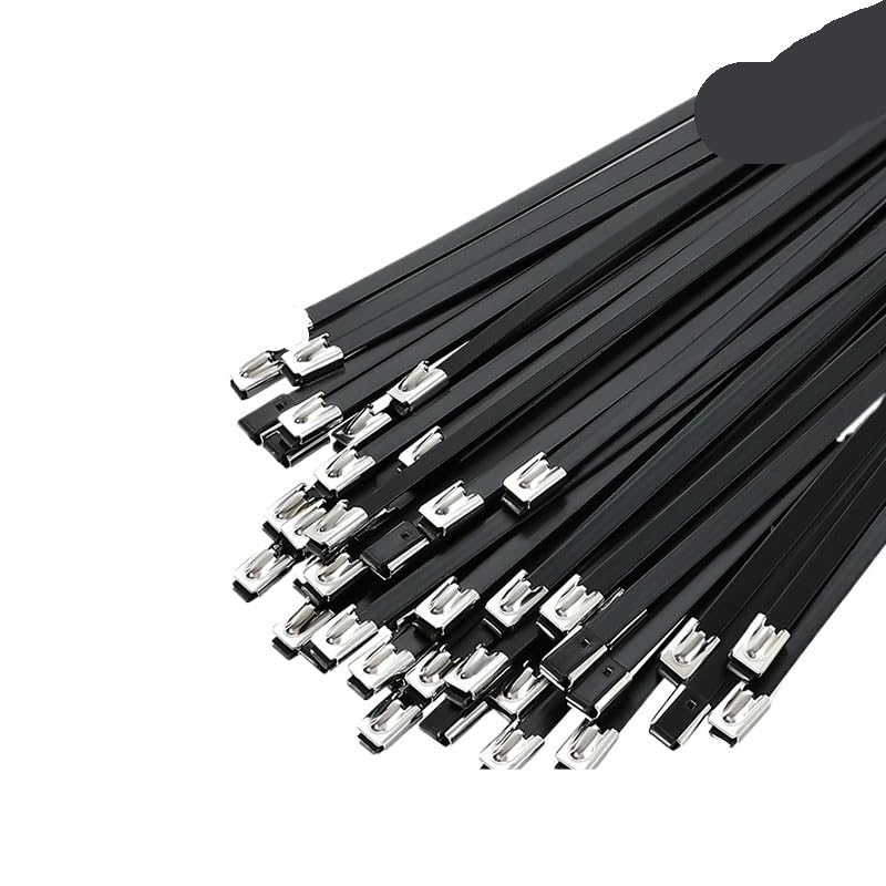 Fascetta metallica in acciaio inossidabile 10-100PCS Fascette for cavi in ​​acciaio inossidabile nero metallo for in ​​metallo da 4,6 mm for di bloccaggio resistenti for legatura del tubo scarico