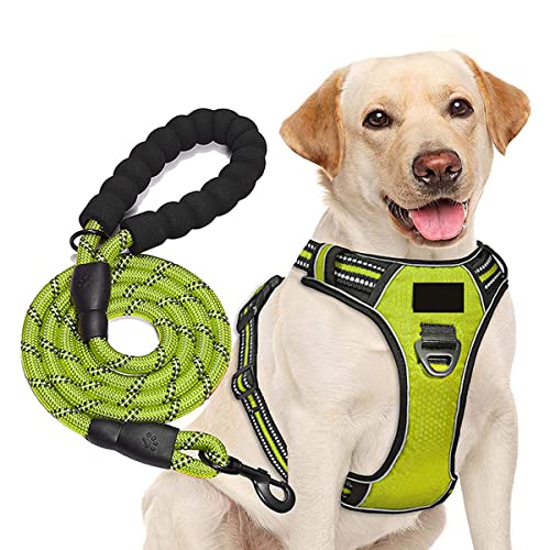 MAILESPET Imbracature con Pettorina per Cani Imbracature di Base con Cavezza Arnés para Perros con Correa Verde Cover