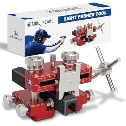 AltitudeCraft Upgraded Sight Pusher Tool for Handguns, Universal Pistol Sight Pusher Tool for Precision Front and Rear Sight Adjustment for Glock, 1911 Sights Cover