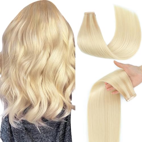 YDDM Human Hair Extensions Tape in, Balayage Ash Blonde Mixed