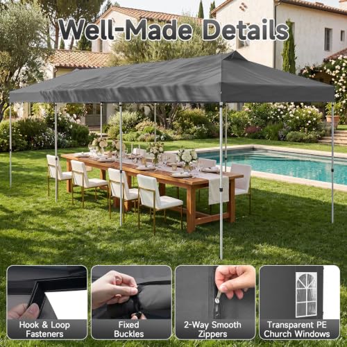 Image of Tangkula 10x30 FT Pop Up Canopy with Center Lock