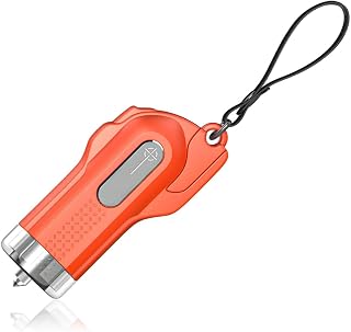 Car Window Breaker, Portable Car Safety Hammer & Seatbelt Cutter with a Stainless Steel Blade for Car Escape, Car Keychain and Breaking Glass Survival Tool for Land/Underwater (Orange)
