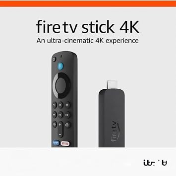 Amazon Fire TV Stick 4K Ultra HD with Alexa Voice Remote, Latest Gen, HDMI Media Player, Dolby Vision, HDR10+, Wi-Fi Streaming Device(US Plug Version for UK Streaming)