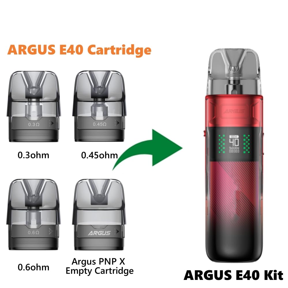 For VOOPOO Argus E40 Pod Cartouche 4,5 ML (0,6 Ω Paquet de 2) [MTL 18-25 W]  Bobine intégrée Remplissage latéral Atomizzatore pour Kit Argus E40  cigarette électronique Originales
