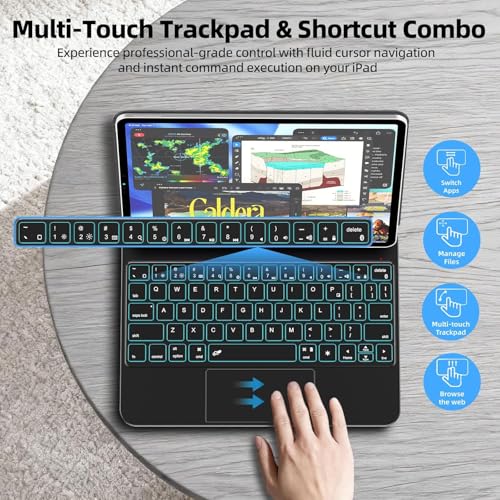 Image of IPad Air 11 Inch Case with Keyboard - Magnetic Case, Backlit Keyboard & Multi-Touch Trackpad, Compatible with iPad Air 11 inch (M4 2026 /M3 2025 /M2 2024) & 10.9 inch (4th /5th Gen), iPad Pro 11 inch (1st-4th Gen)