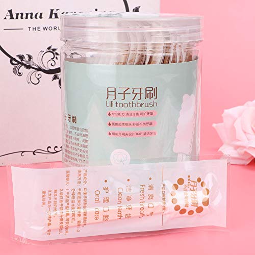 30 Unids Mini Cepillo de dientes desechable No se necesita pasta de dientes Cuidado oral suave y portátil para niños, Envejecido, Maternidad, Viaje(menta)