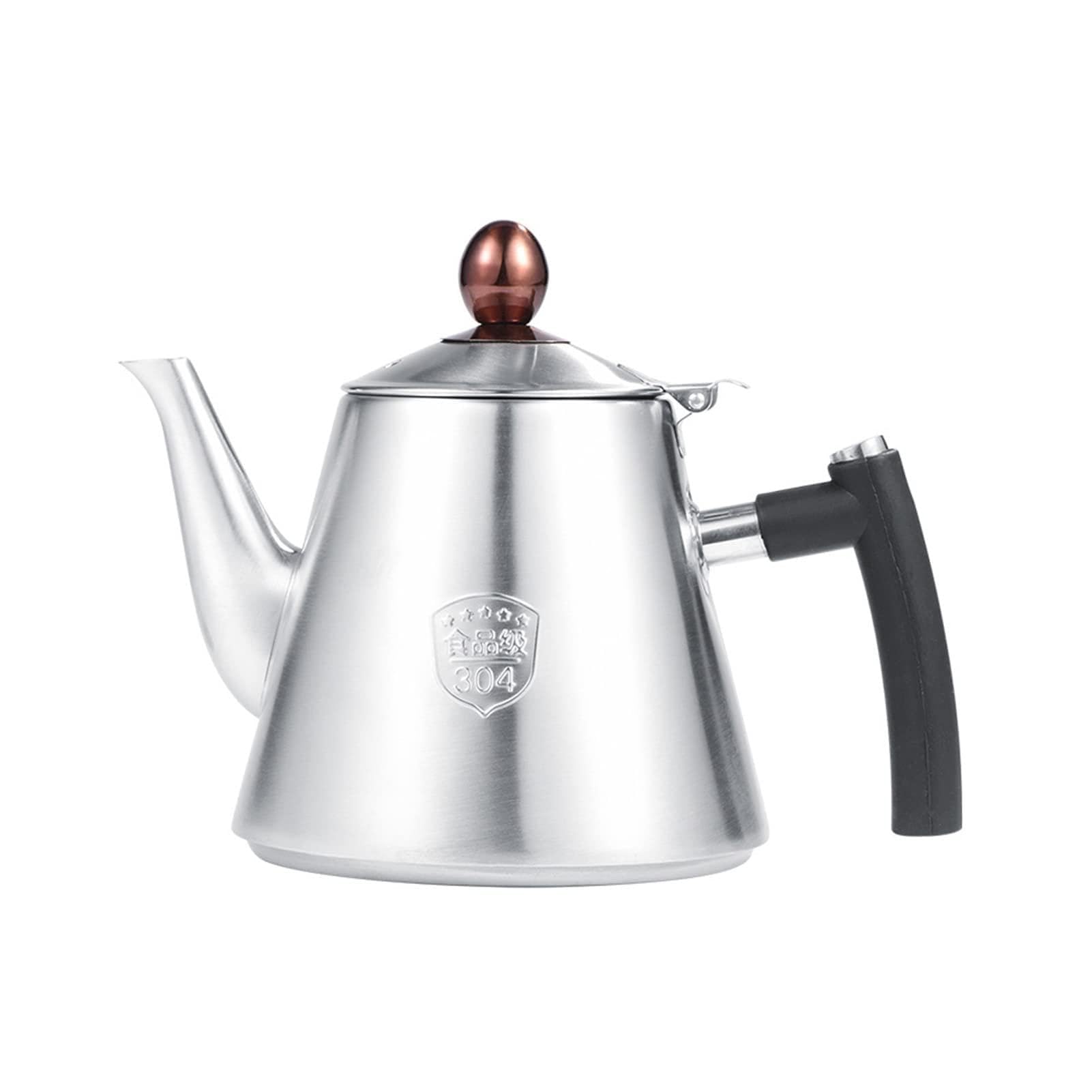 Théière en Acier Inoxydable, Bouilloire, Poignée en Silicone Résistante à la Chaleur pour Cuisinière à Induction (SILVER)