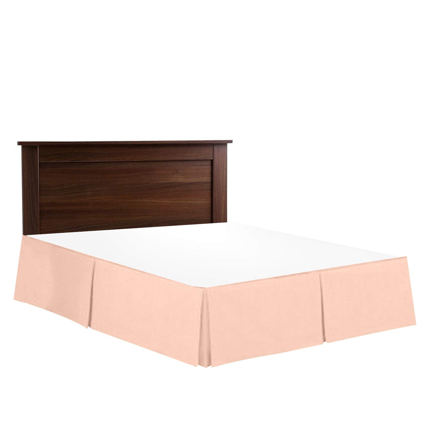 Bed Skirt - Hotel Luxury Bed Skirt Dust Ruffle 12 inch Tailored Drop Soft 800 Thread Count 100% Natural Cotton Wrinkle and Fade Resistant - Pleated