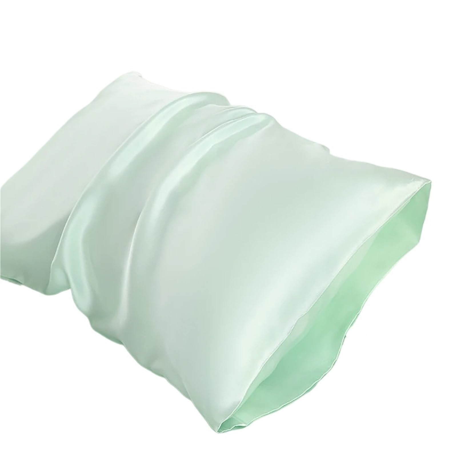Silk pillowcase Silk Pillow Cover Pillowcase Envelope Pillowcases For Healthy Standard Solid Multicolor(Light green,51x76CM)