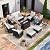 Aoxun 12-Piece Patio Furniture Set with 44'' Fire Pit Table, Luxury Outdoor Patio Furniture Set with 360° Swivel Chairs, Patio Conversation Set for Backyard, Poolside & Garden, Black/Beige