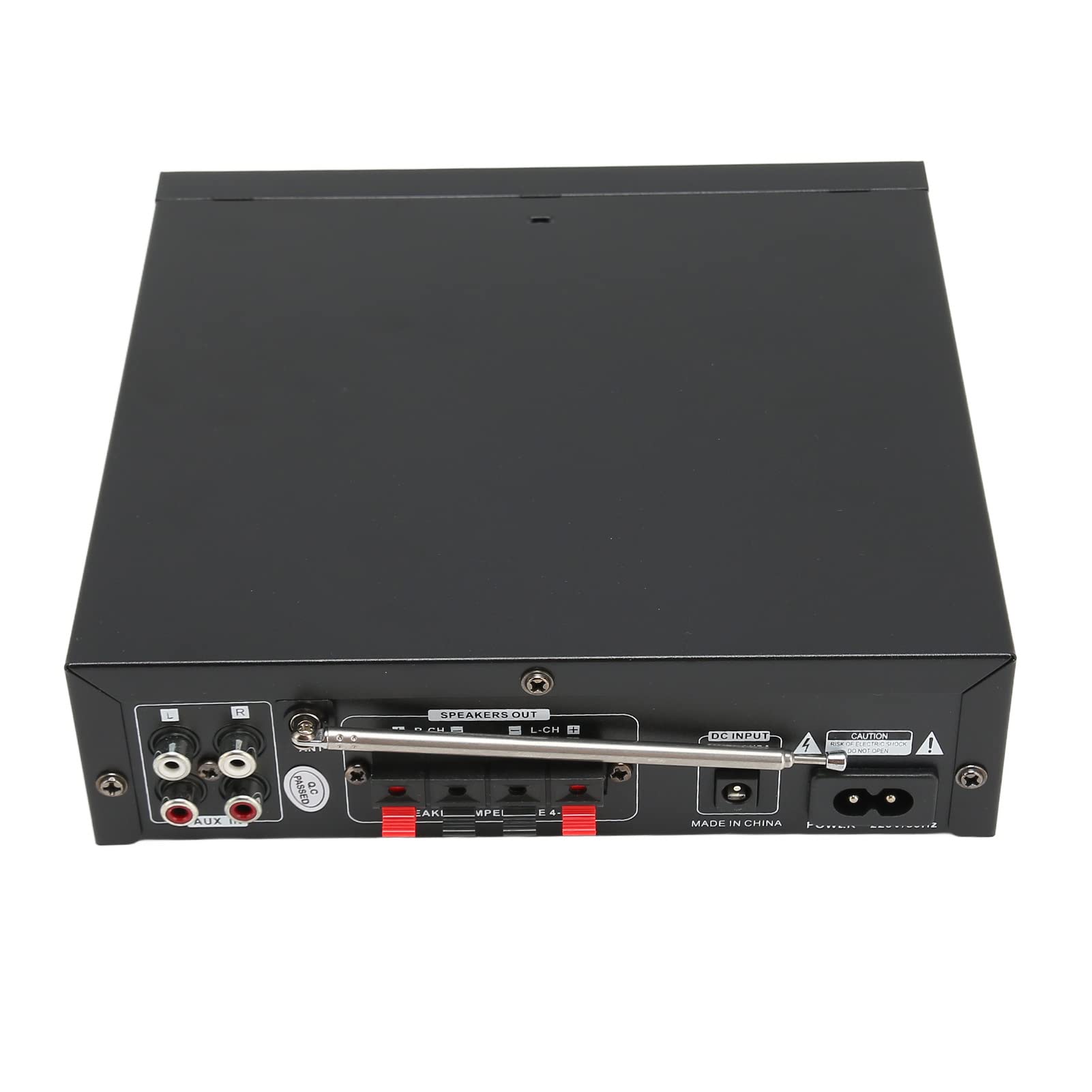 Amplificatore Audio, 20x19x5,5cm 2 Canali 3 Formati Lega di Alluminio Mini Amplificatore Audio Mini Amplificatore con Telecomando per il Teatro per la Casa (Spina UE 220V)