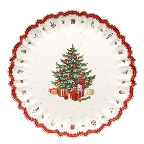 Villeroy & Boch Toy'S Delight Plato Para Servir Rojo,Blanco, Apto Para Microondas, Plato Para Navidad, Vajilla, Premium...
