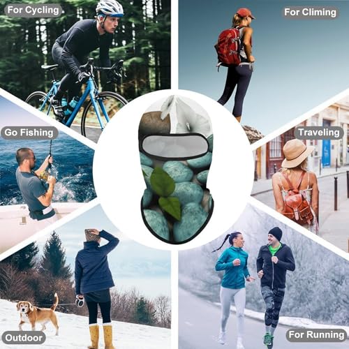 Cobblestone Zen Flowers Balaclava para Hombre y Mujer, Máscara Facial de Protección Solar Transpirable con Cubreboca Integral para Senderismo, Ciclismo, Correr, Conducción miniatura 6