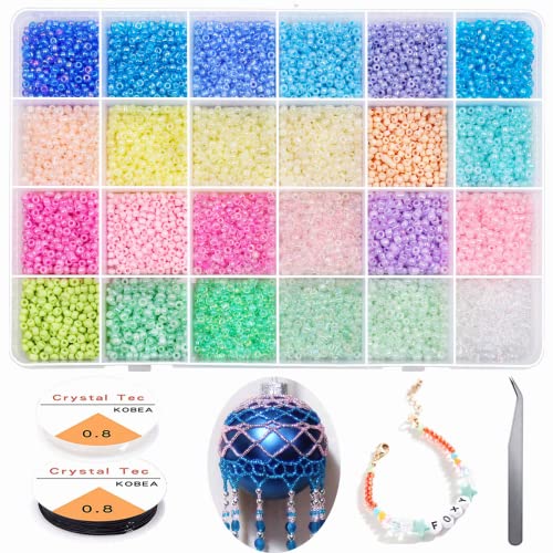 Bunte Glasperlen Set Für Schmuckherstellung - DIY Bastelset Mit Mini-Perlen