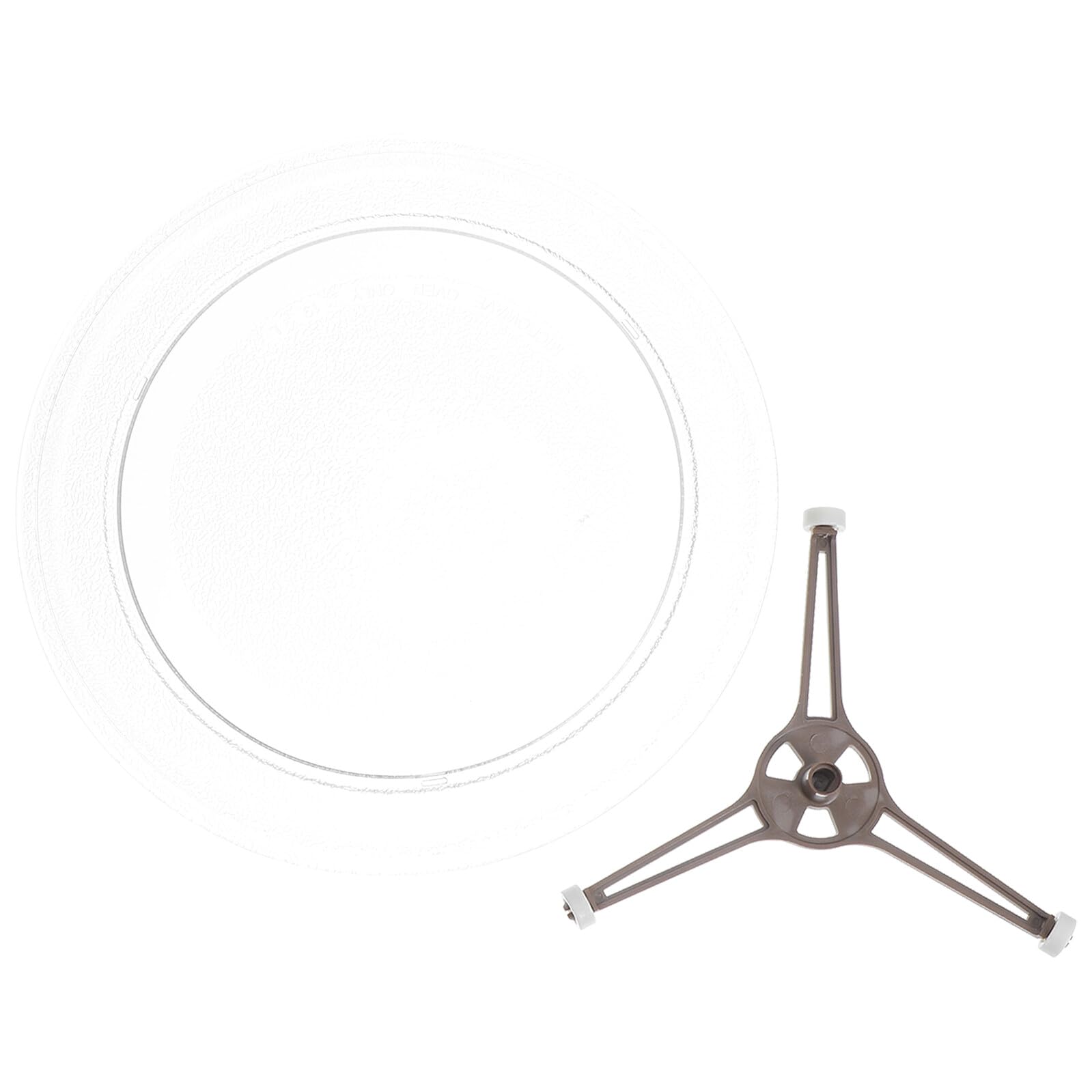 DOITOOL Plato Giratorio de Cristal para Microondas Resistente al Calor Soporte Rodillos para Rotación Silenciosa y Compatible Múltiples Modelos Bandeja de Vidrio para Cocción
