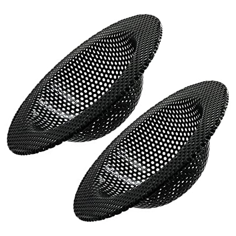 BERYLER 2 Pcs Black Kitchen Sink Drain Strainer for Most Drains, Stainless Steel, Large Wide Rim, 4.5in Diameter, Anti-Clogging, Rust Free Cover