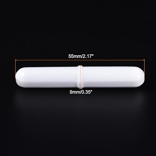 Miniatura 2 de MECCANIXITY Agitador magnético Mezclador Barra de agitación 55 mm (2.17 ") x9mm con imán de recubrimiento en forma de anillo blanco para laboratorio