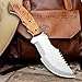 Handmade Stainless Steel Tracker Hunting Knife with Sheath & Olive Wood Handle, Outdoor Knife, Camping Stainless Steel Fixed Blade Hunting Knives for Men, Horizontal Carry Sheath, Bushcraft Outdoor Survival Knife (Olive Wood)