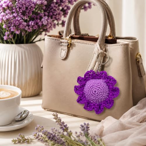 Image of Handmade Crochet Keychain Flower Design