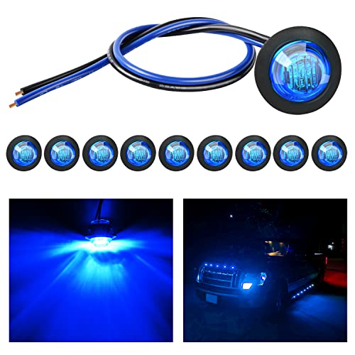 Image of Nilight 3 /4 inch Round LED Clearance Marker Lights,Blue, 10-Pack