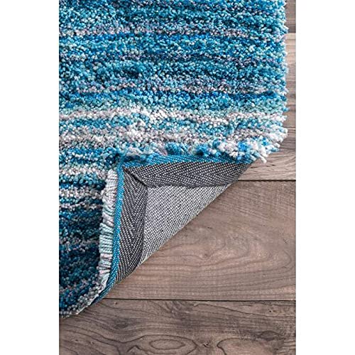 Image of Shaggy Area Rug - Extra Plush Luxury Carpet, Super Soft & Cozy Feel| Perfect for Living Room, Bedroom, and Stylish Home Decor- Navy Multi (8 x 11 ft)