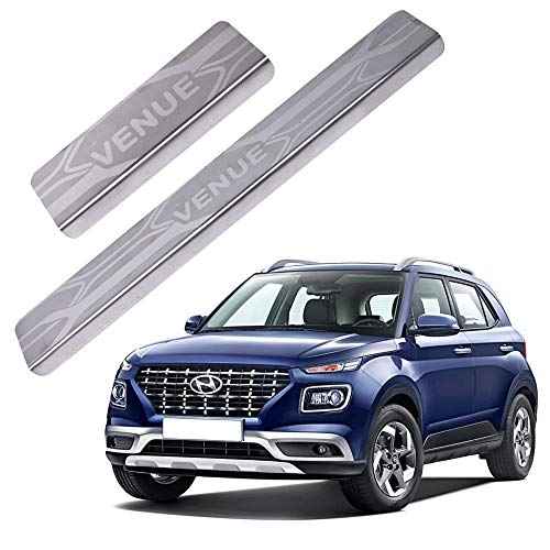 Image of Galio Car Footsteps Scuff Plate Sill Guard Stainless Steel (After-Market) Compatible with Venue ((2019-2021))