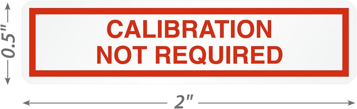 SmartSign Calibration Not Required Labels in Dispenser Box | Pack of 250, 1/2" x 2" Flexible Vinyl Stickers, Made in USA
