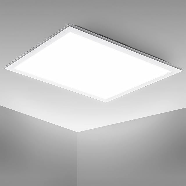 B.K.Licht - Lampa sufitowa LED, ultra płaska, neutralna biel, 22 W, 2200 lumenów, panel LED, lampa sufitowa LED, lampa do salonu, sypialni, kuchni, 45 x 45 x 6 cm, biała