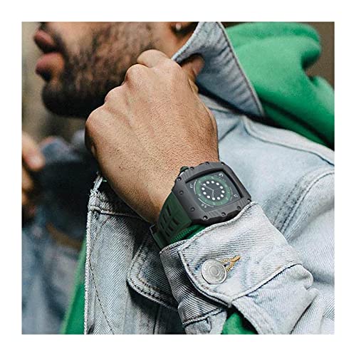 Kit modification Apple Watch carbone bracelet caoutchouc iWatch 7 6 5 SE - 6