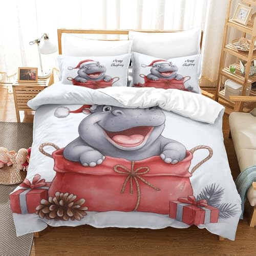 Housse de couette 140x200 en microfibre douce avec fermeture éclair 3D