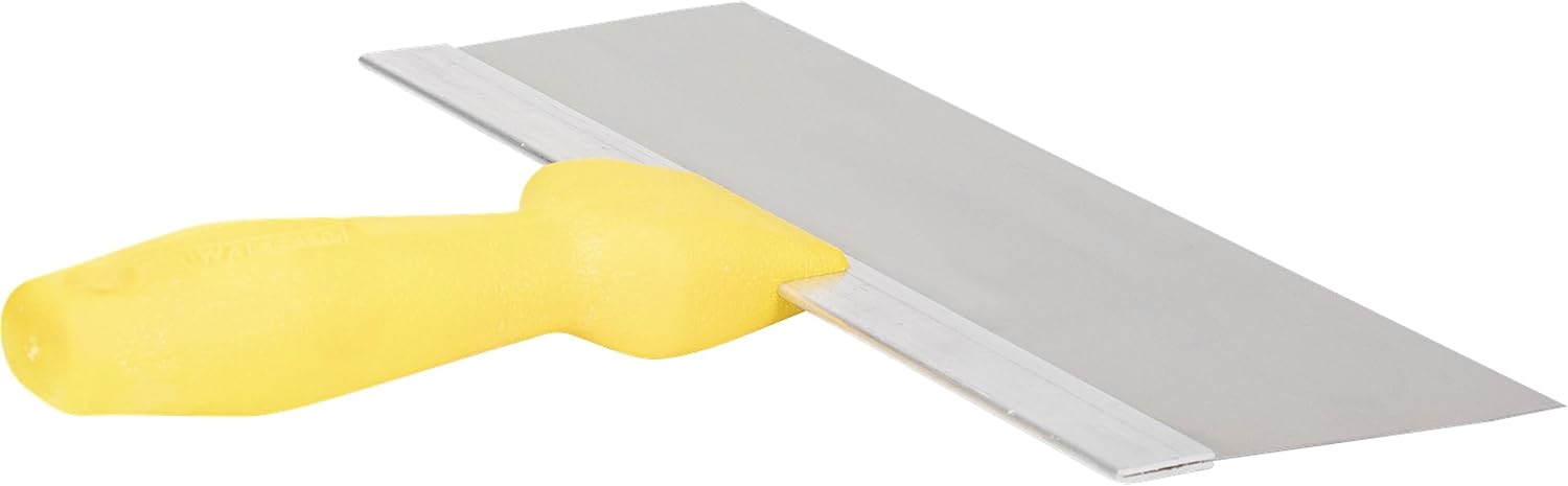 WAL-BOARD TOOLS Yellow Plastic Handle Drywall Taping Knife, 10 Inch Stainless Steel Blade, Made in The USA, 021-040