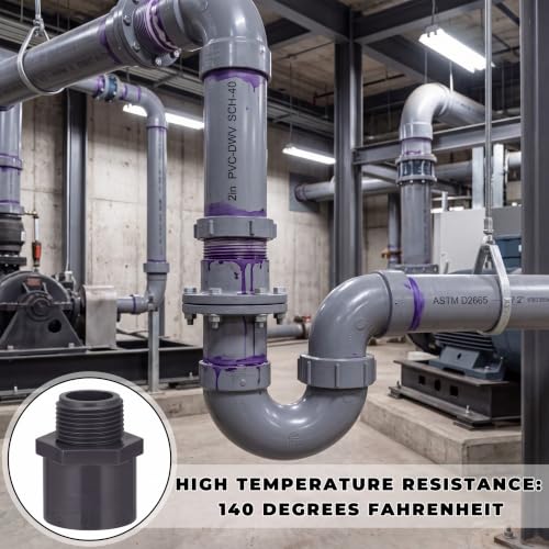 Image of 16 Pcs 3 /4 Inch PVC Pipe Fitting Male Adapter Schedule 80 Socket x Npt Compatible with 836 Series Heavy Duty Industrial Grade Corrosion Resistant Plumbing Irrigation Connector for Water