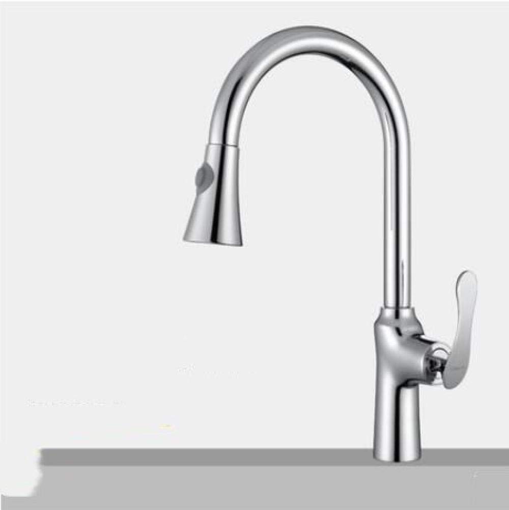BHFPFZA FaucetsCh Pull Out Kitchen Faucet Solid Brass Swivel Pull Out Spray Sink Mixer Tap Water Tap(Black Ch)