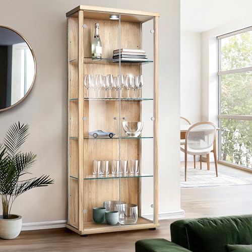 K-Möbel Vitrinenschrank 2-türig (176x67x33cm) - Made in Germany -...