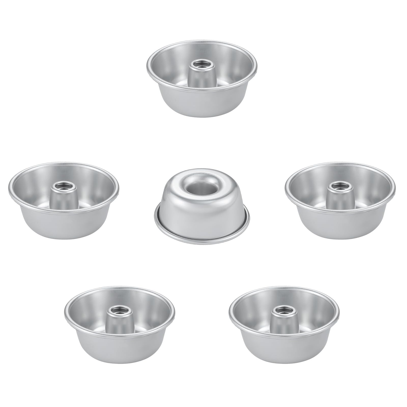 Lot de 6 moules à gâteau cannelés en aluminium antiadhésifs de 10,2 cm pour la cuisson, moules à gâteau empilables en mousseline de soie, passent au four, au lave-vaisselle, au réfrigérateur,