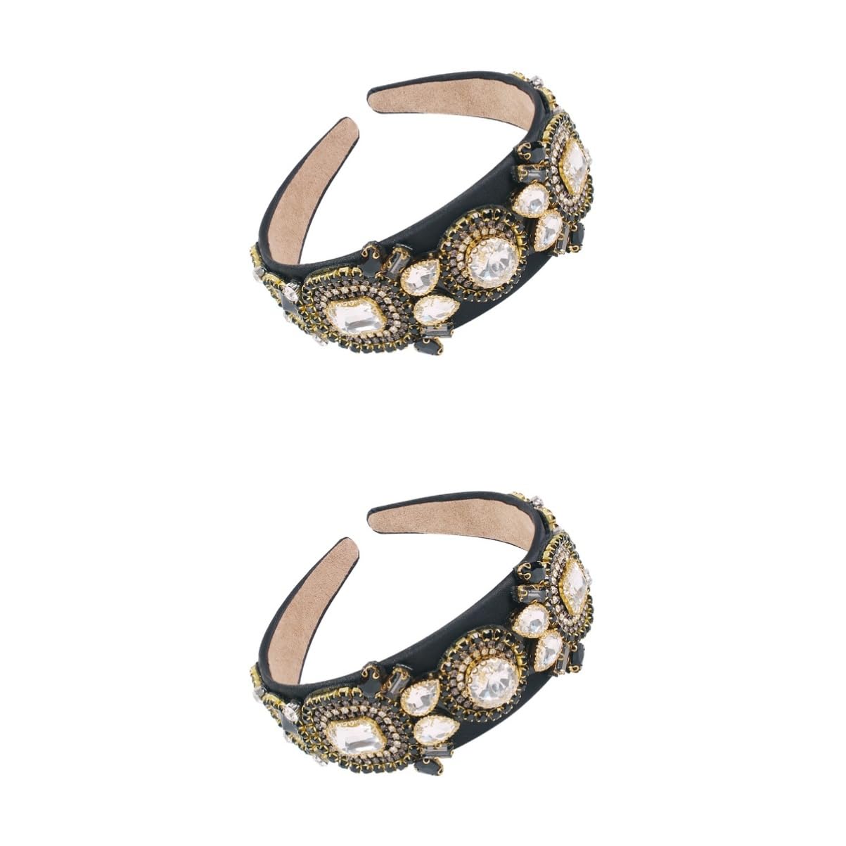FOMIYES 2stücke Vintage Rhinestone Haarband Damen Weiß Breiter Haarschmuck Für Partys Und Alltag Elegantes Design Mit Feiner Verarbeitung Für Besondere Anlässe Und Stilvolles