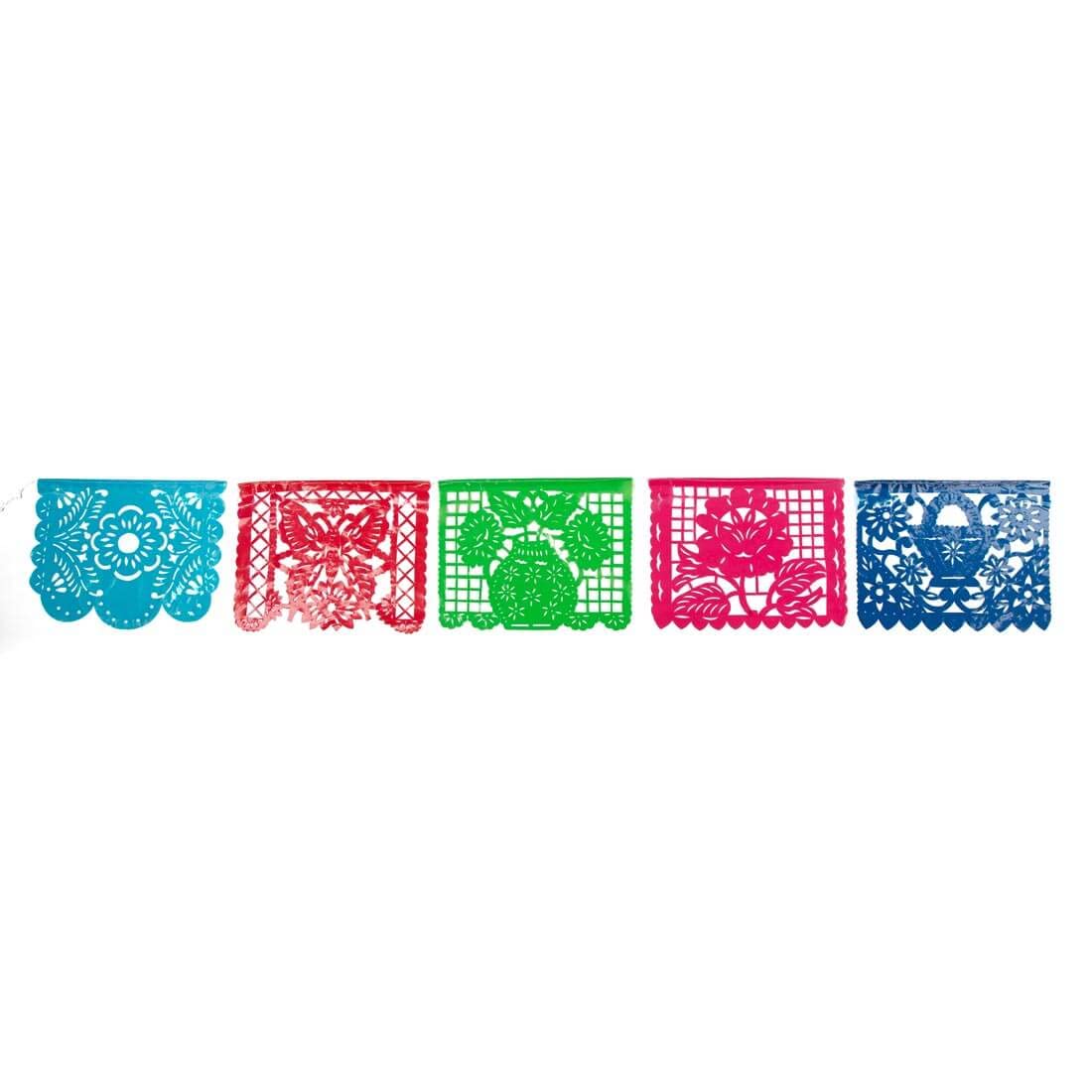 FANMEX Fantastik - Autentico Papel picado Messicano - Bandierine perforate - Modello Classico 5 Metri - Decorazione Festa Messicana (Plastica)