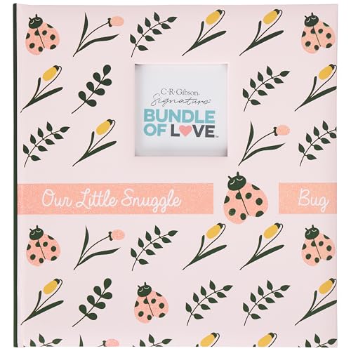 C.R. Gibson Our Little Snuggle Bug Baby Memory Book - First Year Milestones, Cute Keepsake for Baby