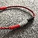 LADY Wan 1 Pcs Tibetan Lucky Rope Handmade Knots Bracelet/Anklet with 925 Silver Bead for Men or Women