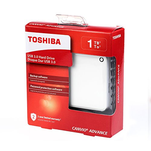 Hd Externo Portátil Toshiba Canvio Advance 1Tb Branco Usb 3.0 - Hdtc910Xw3Aa