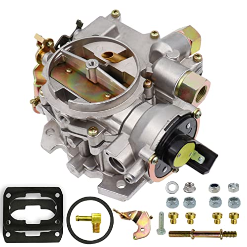 THUNDERMINGO Marine Carburetor for Rochester Mercruiser 2 Barrel Carburetor Mercarb 3.0L 5.7L 2.5L 4.3L 5.0L V8 350 Engines,Carb with Jets Long Linkage and Gaskets W/Electric choke #3310-864940A01
