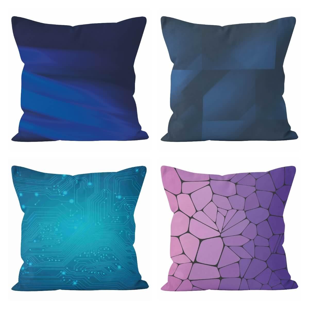 Lino Federe Cuscini Sedia Federa Cuscino Ufficio 50x50cm, Arte Geometrica Fodere per Cuscini Rettangolari Copricuscino in Cotone Divano da Salotto 4Pcs