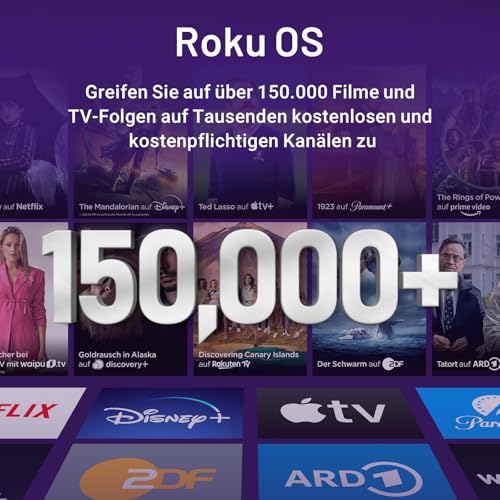 RCA Fernseher 43 Zoll (108 cm) Smart TV mit WLAN, UHD 4K, Roku TV, Triple Tuner DVB-C/S/S2/T/T2, HDR10 HLG, RK43UN1, 2024 (Nur für Deutschland) – Bild 3