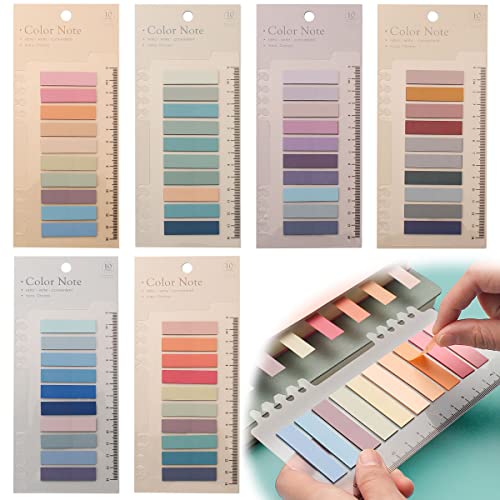 1200 abas adesivas, 60 abas de livros para escrever em cores Morandi, marcadores de livro com régua